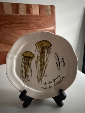 Linea Carta by Dina Pyari, Letter J Plate, Jellyfish by Anthropologie